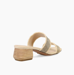 The Frayed Edge Dual Band Chain Sandal in Natural