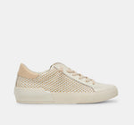 Load image into Gallery viewer, The Raffia Fabric Lace Sneaker in Tan Cream
