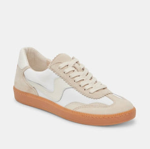 The Gum Sole Court Lace Sneaker in Ivory Multi