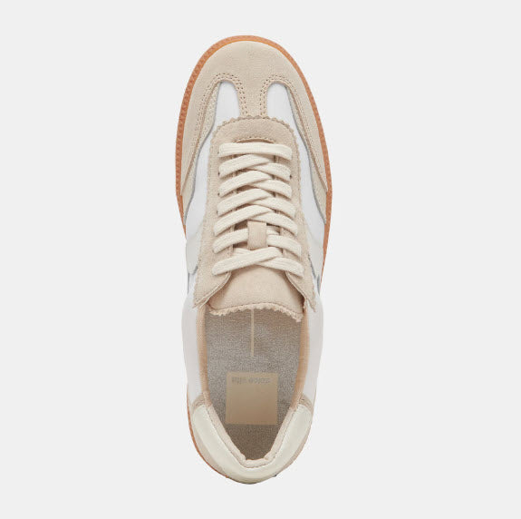 The Gum Sole Court Lace Sneaker in Ivory Multi