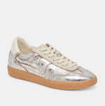 Load image into Gallery viewer, The Gum Sole Court Lace Sneaker in Silver
