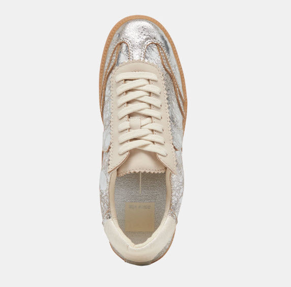 The Gum Sole Court Lace Sneaker in Silver