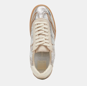 The Gum Sole Court Lace Sneaker in Silver