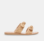 Load image into Gallery viewer, The Woven Raffia Dual Bow Flat Sandal in Natural
