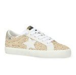 Load image into Gallery viewer, The Raffia Crochet Star Lace Sneaker in Dark Natural
