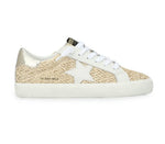 Load image into Gallery viewer, The Raffia Crochet Star Lace Sneaker in Dark Natural
