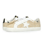 Load image into Gallery viewer, The Raffia Crochet Star Lace Sneaker in Dark Natural
