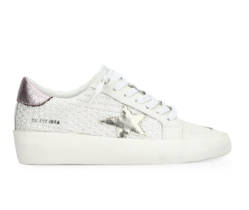The Crochet Star Lace Sneaker in White