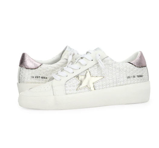 The Crochet Star Lace Sneaker in White