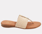 Load image into Gallery viewer, The Elastic Raffia Thong Sandal in Natural
