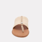 Load image into Gallery viewer, The Elastic Raffia Thong Sandal in Natural
