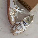 Load image into Gallery viewer, The Retro Soccer Lace Sneaker in Beige
