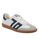 Load image into Gallery viewer, The Retro Soccer Lace Sneaker in White Navy
