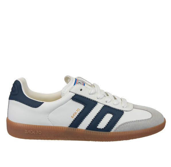 The Retro Soccer Lace Sneaker in White Navy