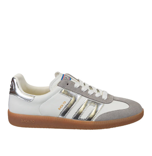 The Retro Soccer Lace Sneaker in Light Gray