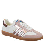 Load image into Gallery viewer, The Retro Soccer Lace Sneaker in White Pink
