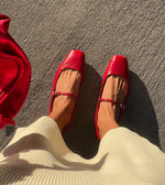 Load image into Gallery viewer, The Crinkle Leather Maryjane in Red
