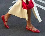 Load image into Gallery viewer, The Crinkle Leather Maryjane in Red
