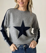 Load image into Gallery viewer, The Star Sweater in Grey Navy
