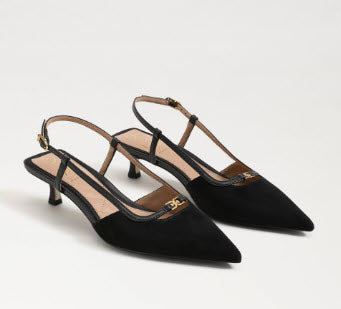 The Posted Sling Back Pointed Pump in Black