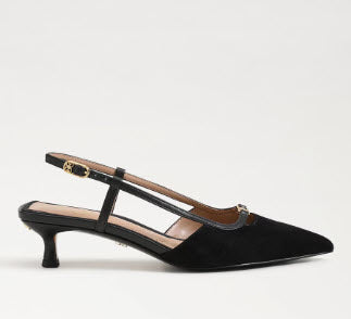 The Posted Sling Back Pointed Pump in Black