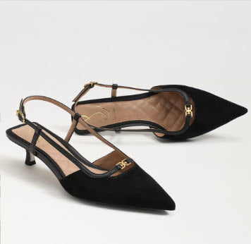 The Posted Sling Back Pointed Pump in Black