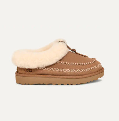 Tasman Alpine -The Ugg Slipper with Embroidery in Chestnut