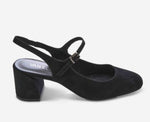 Load image into Gallery viewer, The Sling Back Almond Toe MJ Pump  in Black
