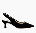 Load image into Gallery viewer, The Scallop Edge Sling Pump in Black
