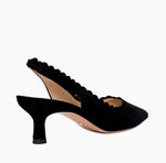 Load image into Gallery viewer, The Scallop Edge Sling Pump in Black
