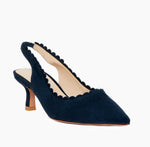 Load image into Gallery viewer, The Scallop Edge Sling Pump in Midnight
