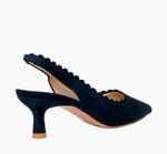 Load image into Gallery viewer, The Scallop Edge Sling Pump in Midnight
