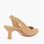 Load image into Gallery viewer, The Scallop Edge Sling Pump in Latte
