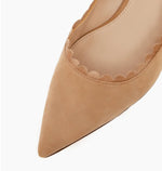 Load image into Gallery viewer, The Scallop Edge Sling Pump in Latte
