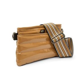 The Crossbody Bum Bag in Camel Patent