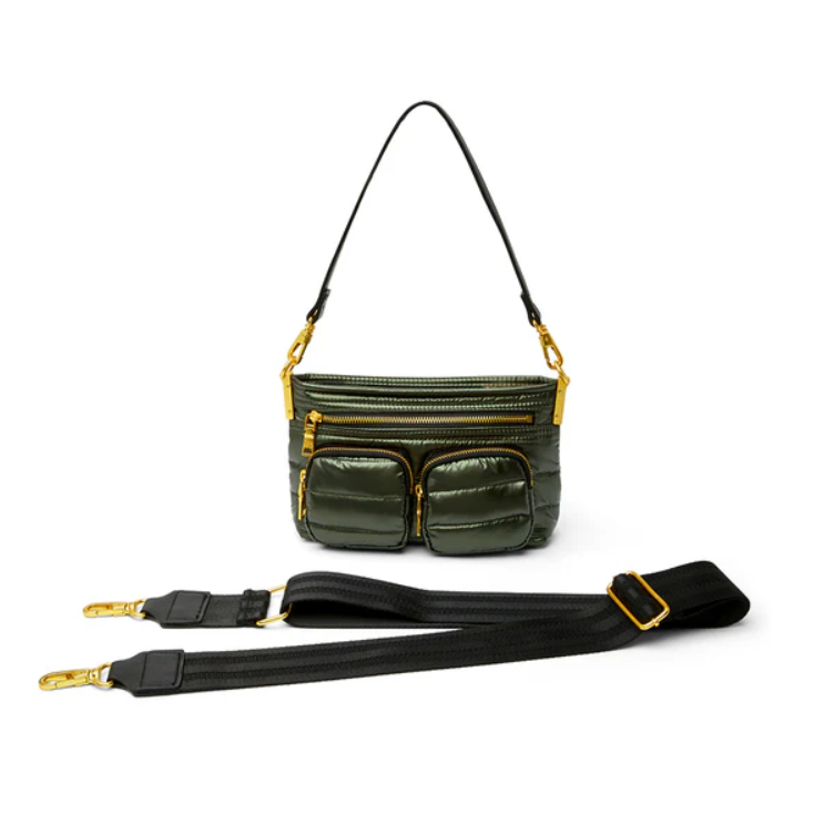 The Double Trouble Crossbody in Pearl Olive