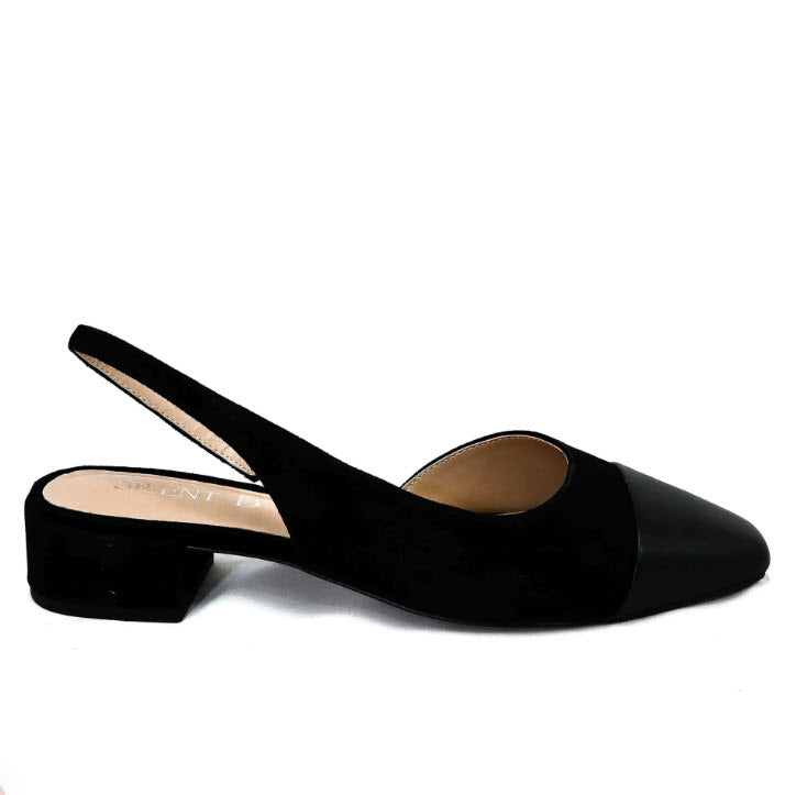 The Cap Toe Slingback Pump in Black