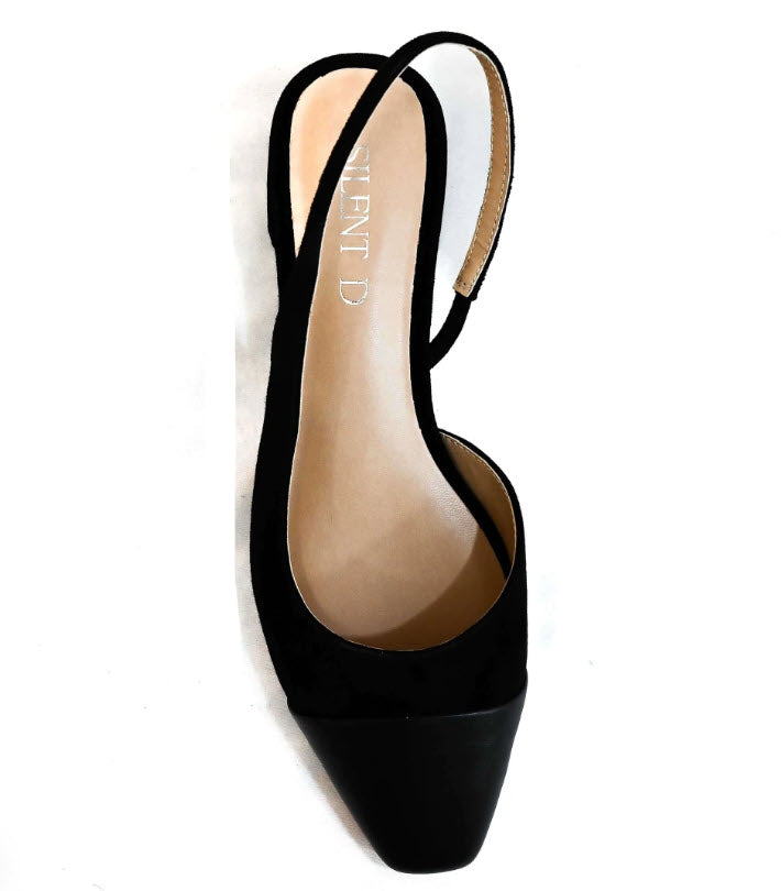 The Cap Toe Slingback Pump in Black