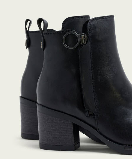 The Side Zip Ankle Bootie in Black