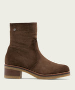 Load image into Gallery viewer, The Low Heel Inside Zip Bootie in Mocha
