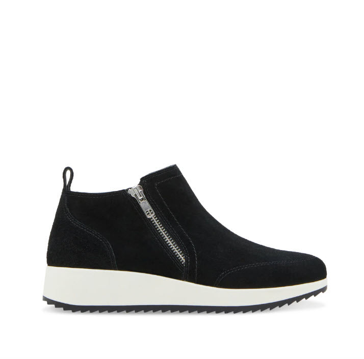 The Waterproof Zip Wedge Sneaker in Black