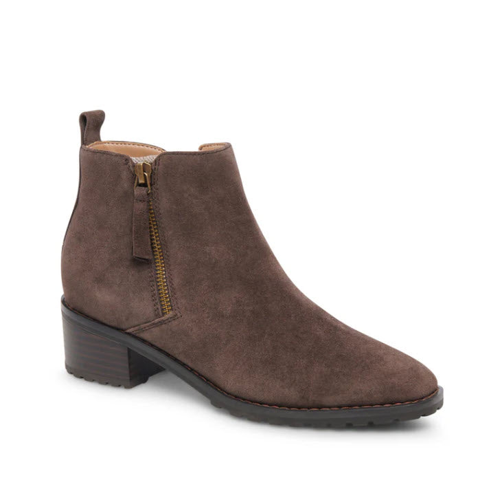 The Waterproof Side Zip Ankle Bootie in Brown