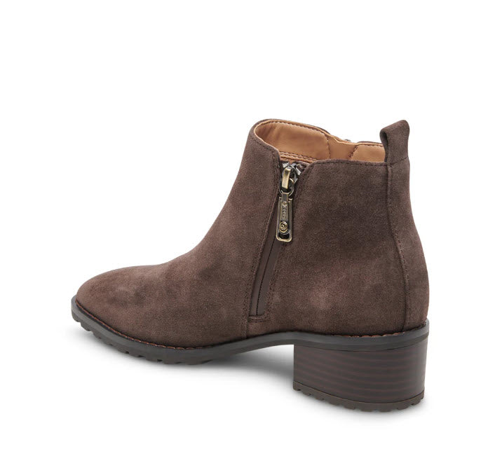 The Waterproof Side Zip Ankle Bootie in Brown