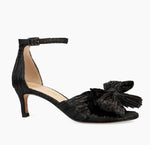 Load image into Gallery viewer, The Pleated Bow Sandal in Black
