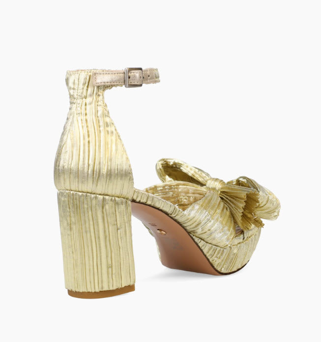 The Platform Bow Sandal in Gold