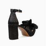 Load image into Gallery viewer, The Platform Bow Sandal in Black
