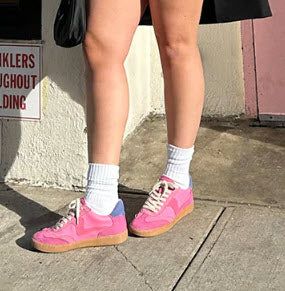 The Gum Sole Court Lace Sneaker in Pink