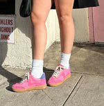 Load image into Gallery viewer, The Gum Sole Court Lace Sneaker in Pink
