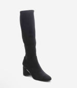 Load image into Gallery viewer, The Stretch Suede Tall Boot With Inside Zip in Black
