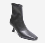 Load image into Gallery viewer, The Stretch Leather Ankle Bootie in Black
